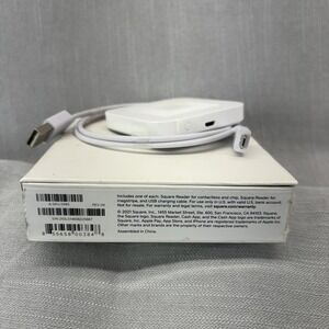 Square Reader Contactless Chip Card Reader White w USB Cable Box‎ A-SKU-0485